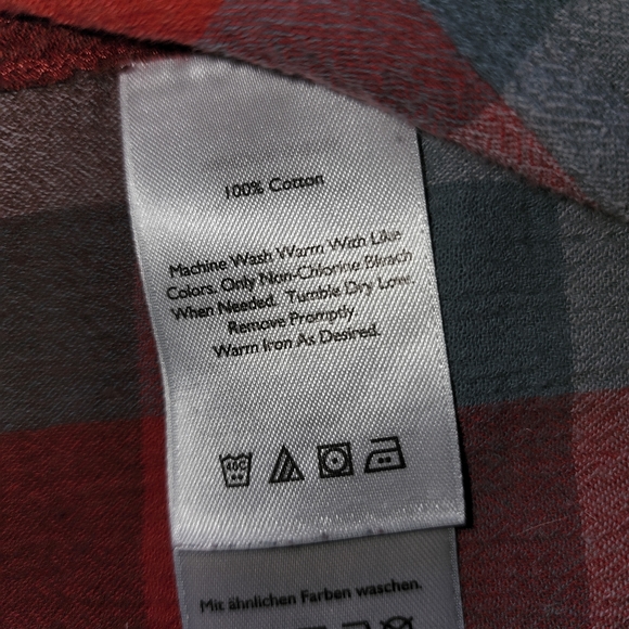 Eddie Bauer, Medium, red, blue, shirt - Picture 4 of 5